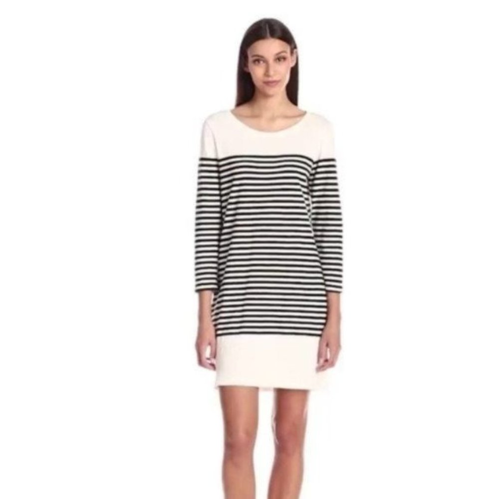 Joie Pentea B Dress 3/4 Sleeve Stripe Black White Women Size Small